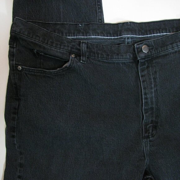 Chic Jeans Plus Size 26W Petite 26 Black Heavyweight Denim Straight Leg Short - Picture 2 of 5